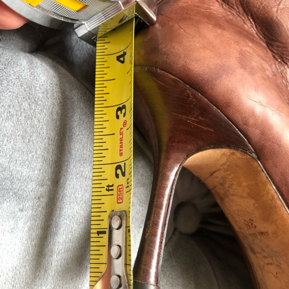 Jimmy Choo Dark Brown Leather Knee-High Stiletto Boots, Size 38 - Picture 4 of 7